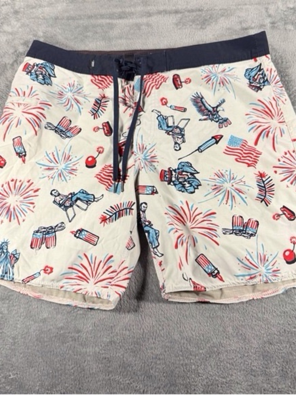 Vans Men's Red, White & Blue Fireworks Swim Board Shorts